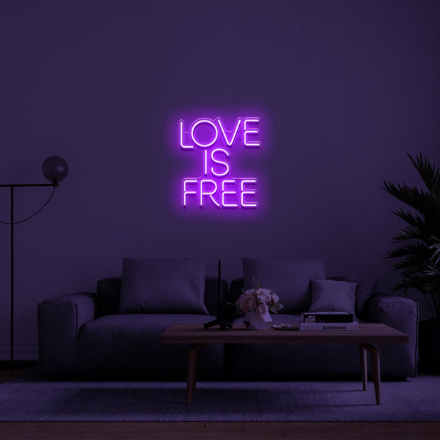 Love is free' Néon LED