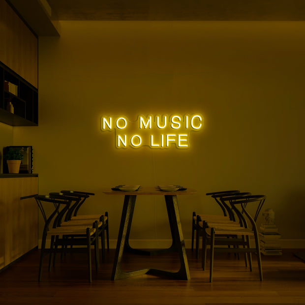 No music no life' Néon LED
